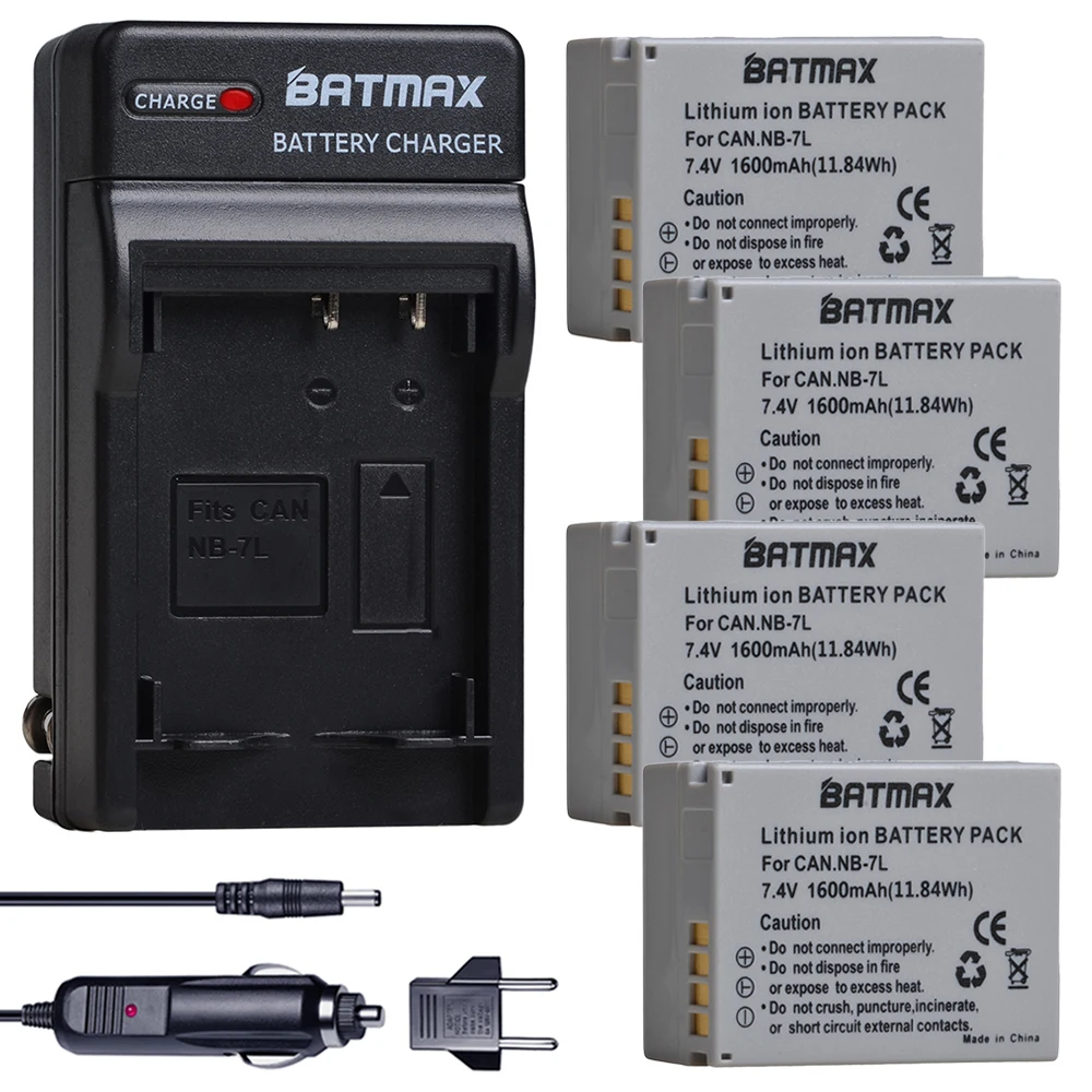 Аккумуляторная батарея Batmax NB 7L NB7L + Цифровое настенное зарядное устройство для