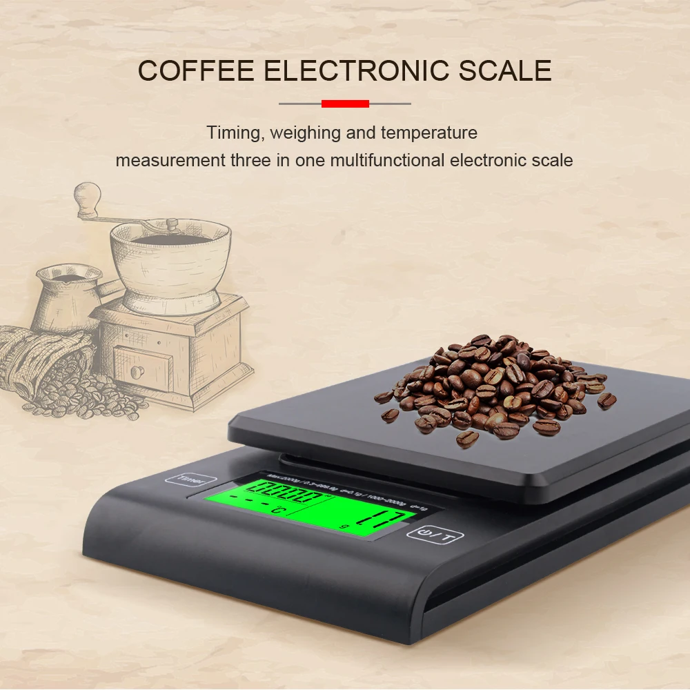 Многофункциональные кофейные весы Yieryi с таймером цифровые кухонные датчиком