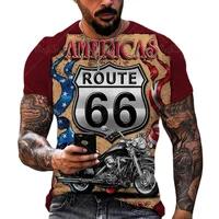 us route 66 3d print mens t shirt summer streetwear o neck short sleeve tops tees oversized male t shirt vintage clothing 6xl