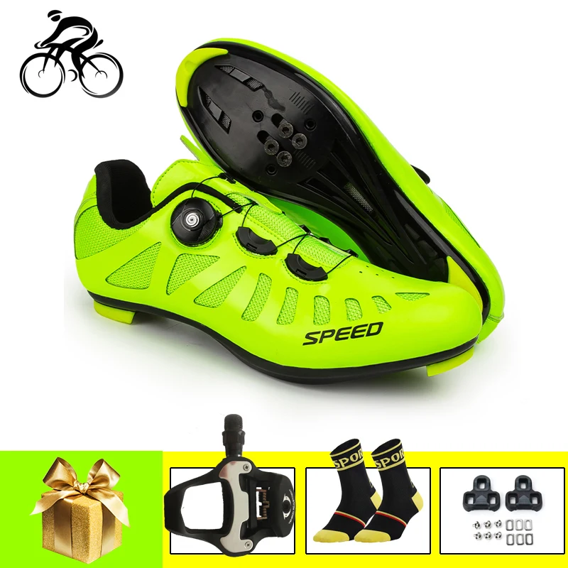 

Cycling Sneaker Men Zapatillas Ciclismo Self-locking Breathable Road Bike Shoes Add SPD-SL Pedals Women Outdoor Sports Footwear