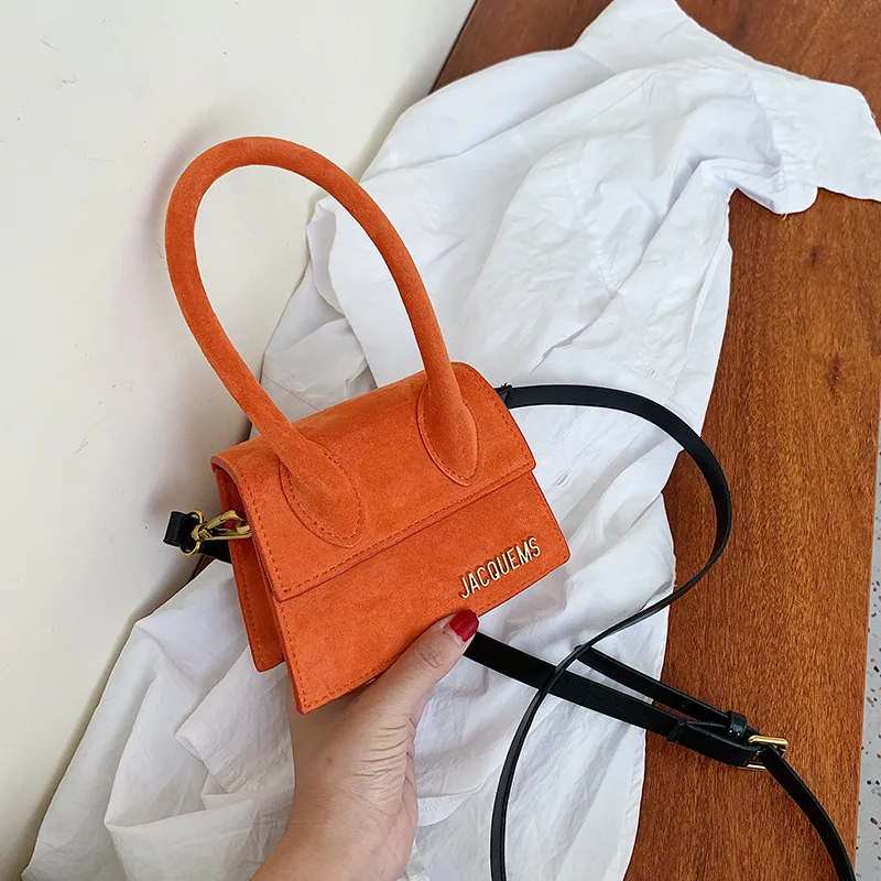 Suede Orange Женская мини-сумка-тоут, новинка, крокодиловый узор, флип-сумка через плечо, женская простая сумка на плечо, маленькая квадратная женская сумка - Цвет: Suede Orange