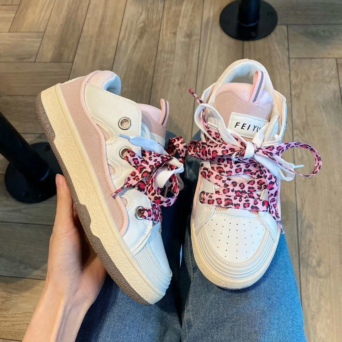 

2021 Women's Board Shoes Thick-soled Platform Shoes Breathable Vulcanized Shoes Casual and Comfortable Sneakers Low-top Sneakers