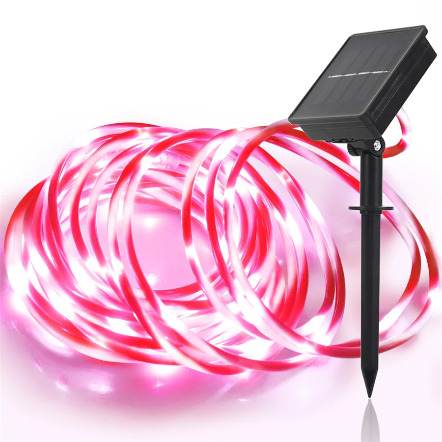 

10M 100 LED Outdoor Rope Light Solar Tube String Light Outdoor Candy-Color Solar Fairy Light for Patio Garden Christmas Decor