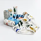 5 шт., хлопковые трусы для мальчиков, с мультяшным принтом