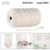 gomaihe macrame cord 3mm x 260m diy wood crafts macrame wall decor twine for hangs rope masks macrame rope braided cotton rope