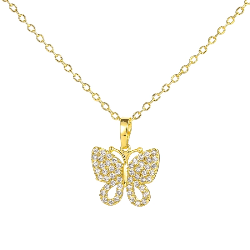 Новинка 2020 простое стильное изящное 2 цвета ожерелье-бабочка металлическое