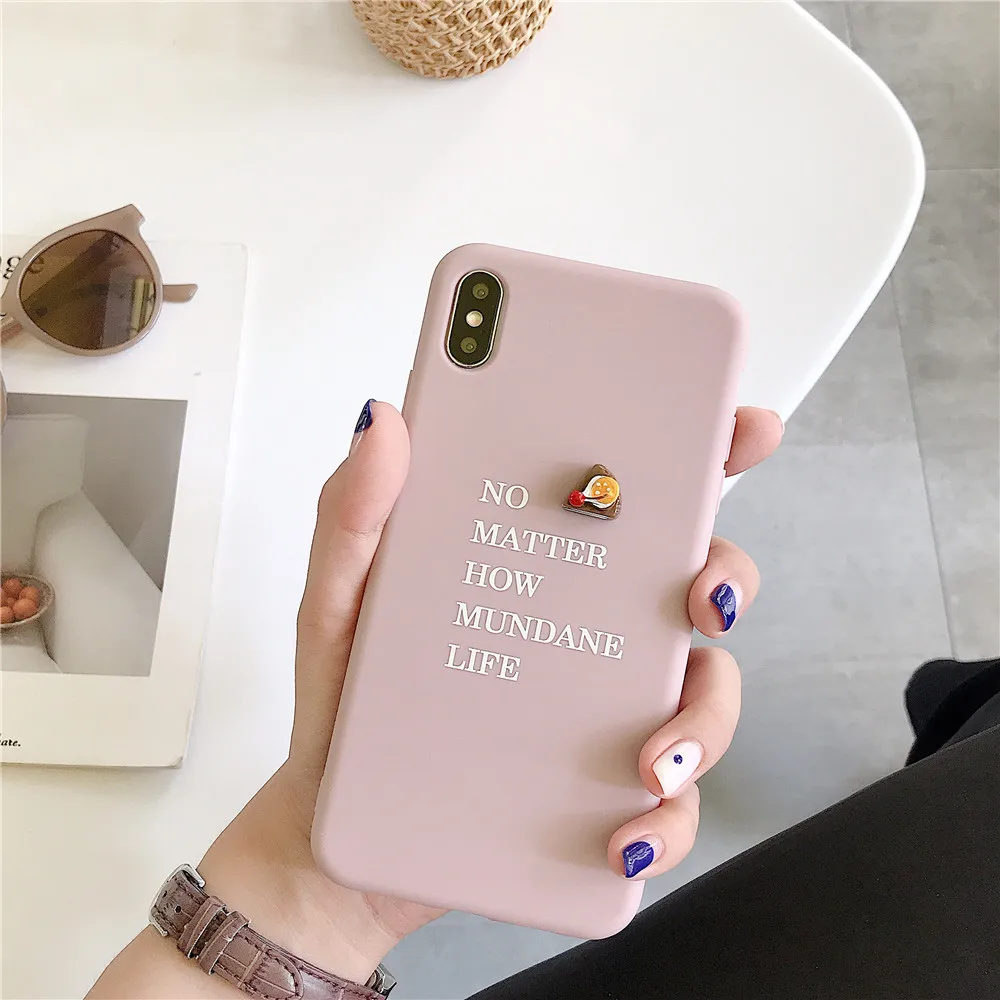 Candy Color Cake Cases for IPhone 10 6 6s 7 8 Plus X XR XS MAX Soft Silicon Back Cover Colorful Caked Pattern Shell Fundas Coque |