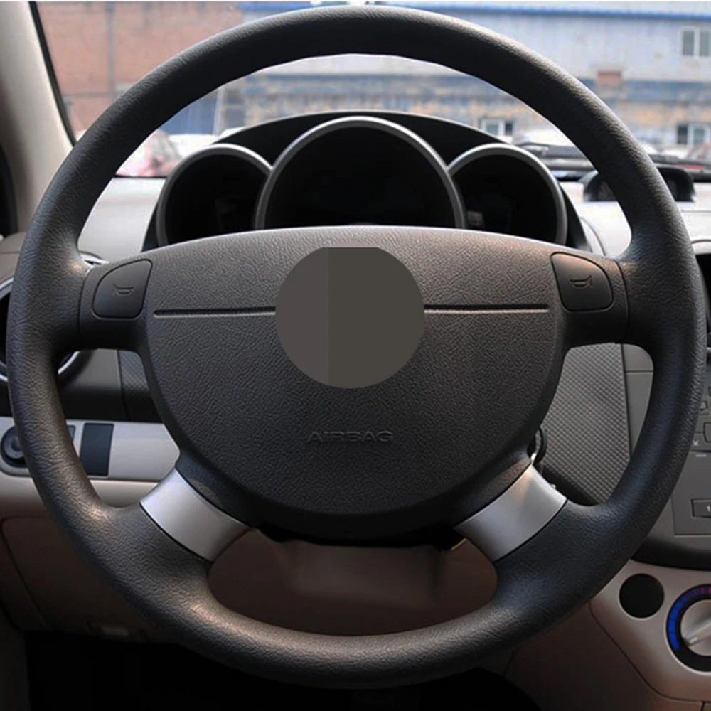 Рука сшитый черный искусственной кожи чехол рулевого колеса автомобиля для Chevrolet