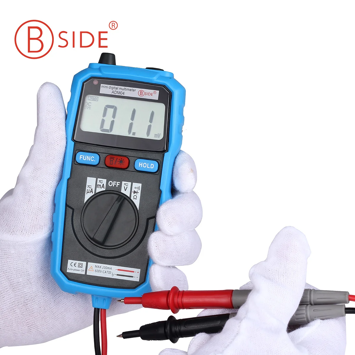 BSIDE мини карманный цифровой мультиметр ADM04 авто функция DC AC напряжение NCV тест