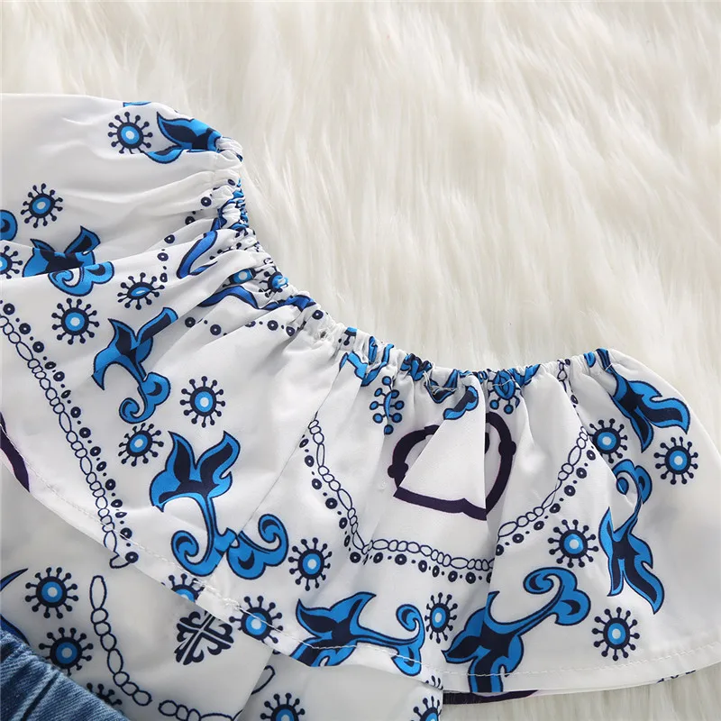 1-4T toddler clothes for baby girl clothing flower printed sets 2019 infants summer 2 pieces outfit |