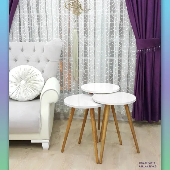 

New Modern Round 3'Lü Zigon Coffee table 38Cm-Wood Foot coffe table table basse