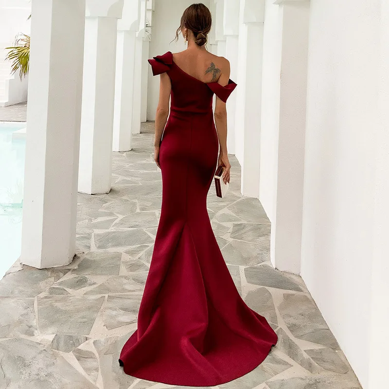 

2 Colors Maxi Dress Elegant Celebrity Fashion Dresses Women Wedding Party Sexy Long Dress Red Vestidos Club Plus Size