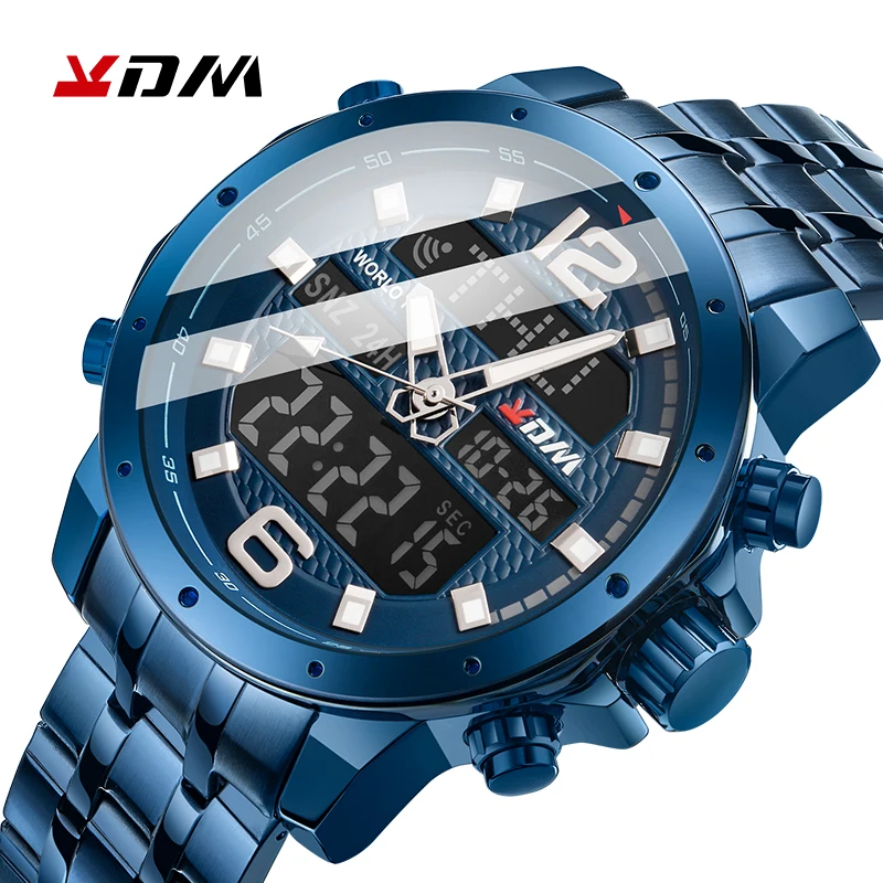 Часы наручные KDM Мужские кварцевые цифровые Роскошные водонепроницаемые с
