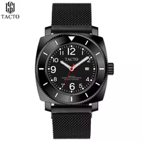 tacto watches men high quality fashion watch 2020 luxury black mesh stainless steel wristwatch 50m waterproof relogio masculino
