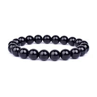 minimalist natural black obsidian bracelet men 4mm 6mm 8mm 10mm 12mm beaded charm brazalete hombre yoga jewelry armband pulseras