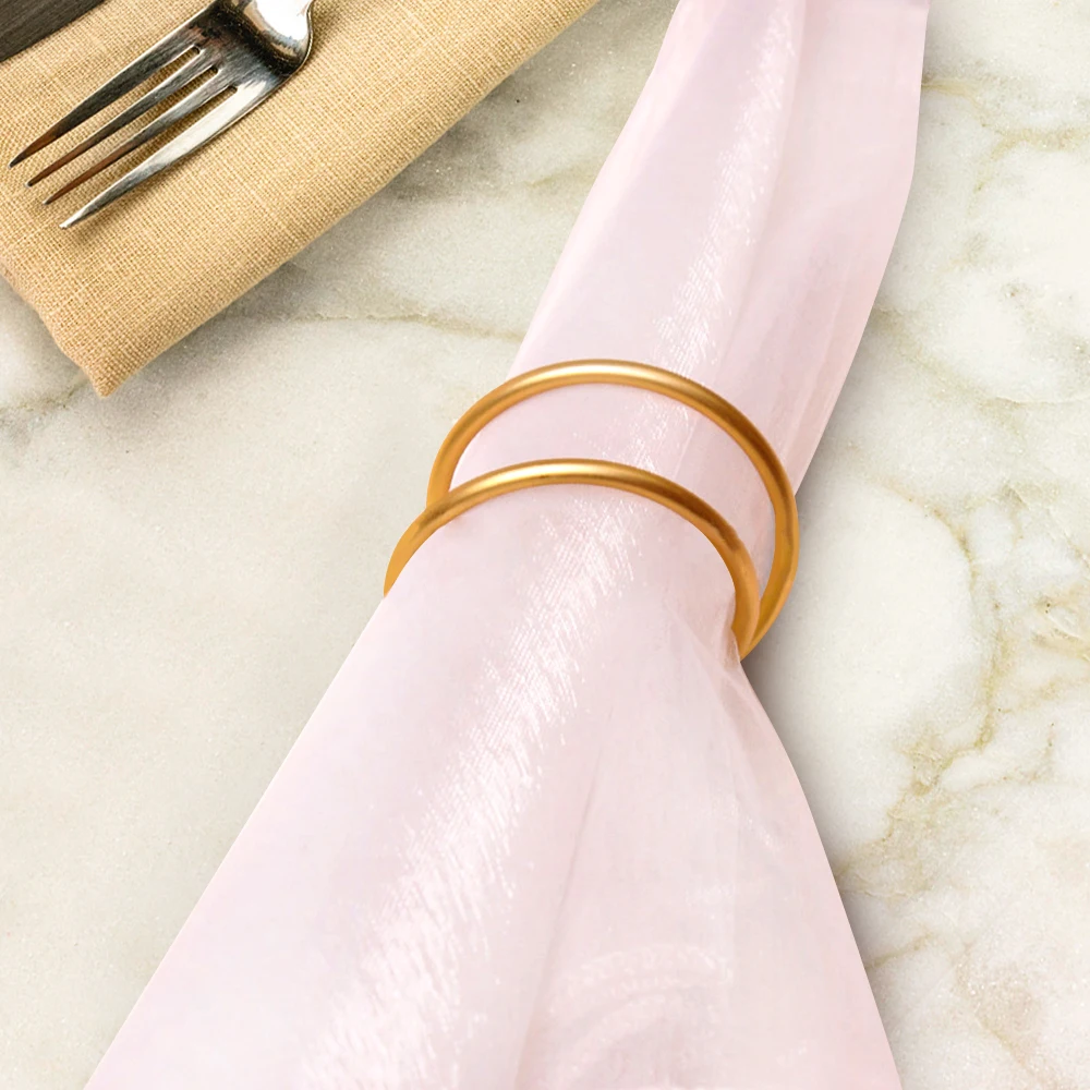 

4PCS/Metal Napkin Ring Creative Double Ring Napkin Ring Gold and Silver Napkin Holder Table Decoration Party Jewelry