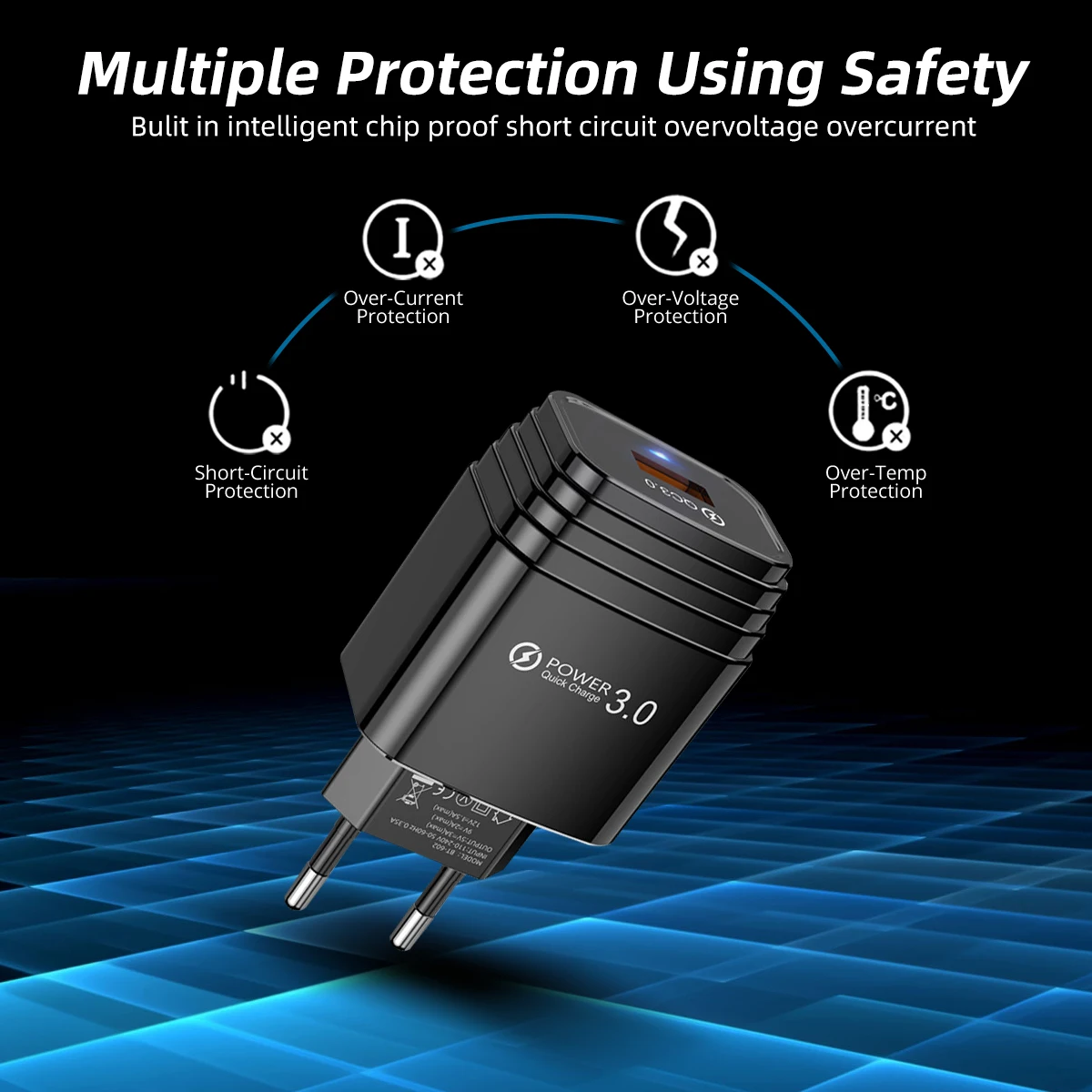 ANMONE Quick Charge 3 0 18 Вт QC 2 быстрое зарядное устройство USB портативное для телефона