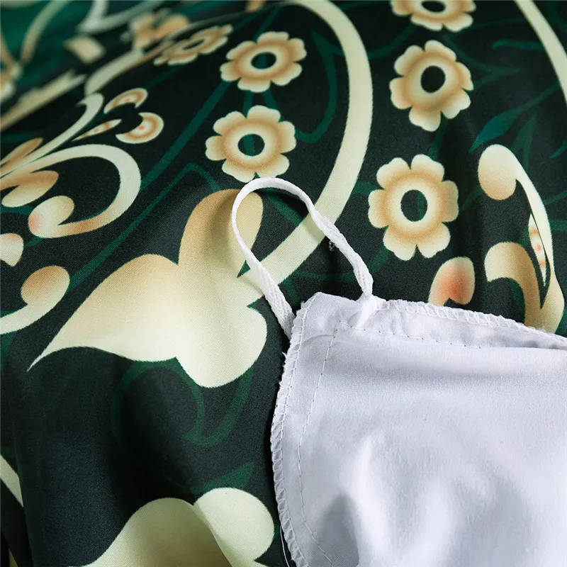 Комплект постельного белья зеленый этнический с изображением мандалы