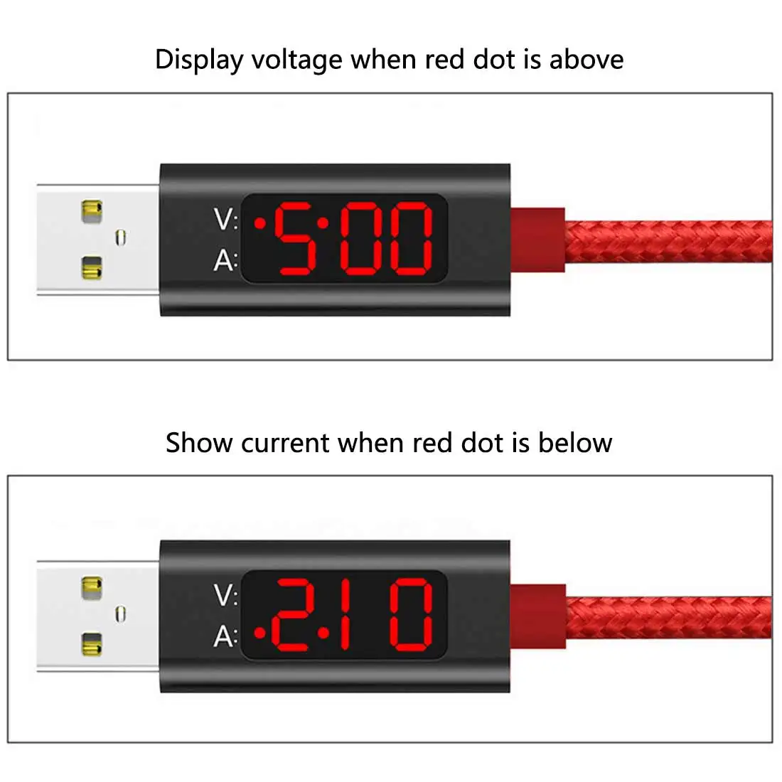 USB Type C напряжение переменного тока метр тестер дисплей нейлоновый плетеный