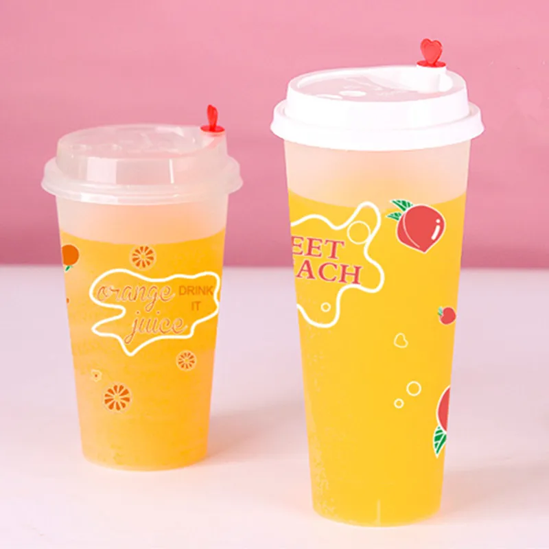 50 шт. 90 калибра одноразовые для молока чашки чая Матовые прозрачные 500 мл сок