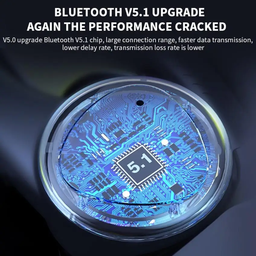 

TWS Bluetooth 5.1 Wireless Touch LED Digital Display Hanging-ear Sports Running Binaural Call Bluetooth Headset With Microphone