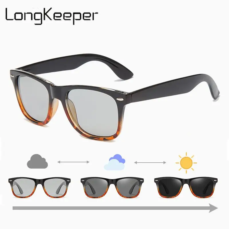 

Polarized Sunglasses Men Photochromic Color Changing Driving Glasses Fashion Men's Square Frame Outdoor Goggles Oculos De Sol