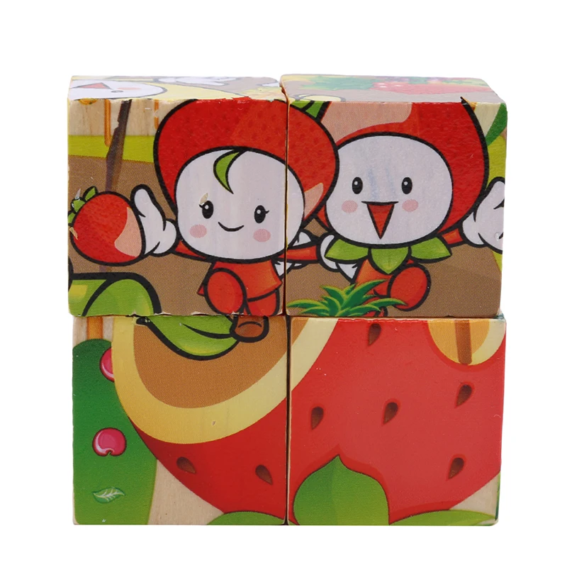 

Children 3D Puzzle Toys Six-sided Painting Construction Fruit Vegetable Farm Animal Jigsaw Toys Early Educational Baby Toy Gifts