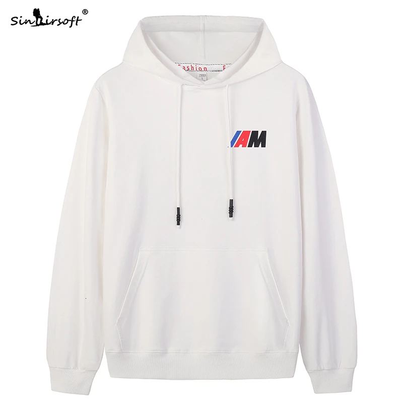 Полная длина мужские повседневные белые топы одежда 3D Письмо печати пуловер с