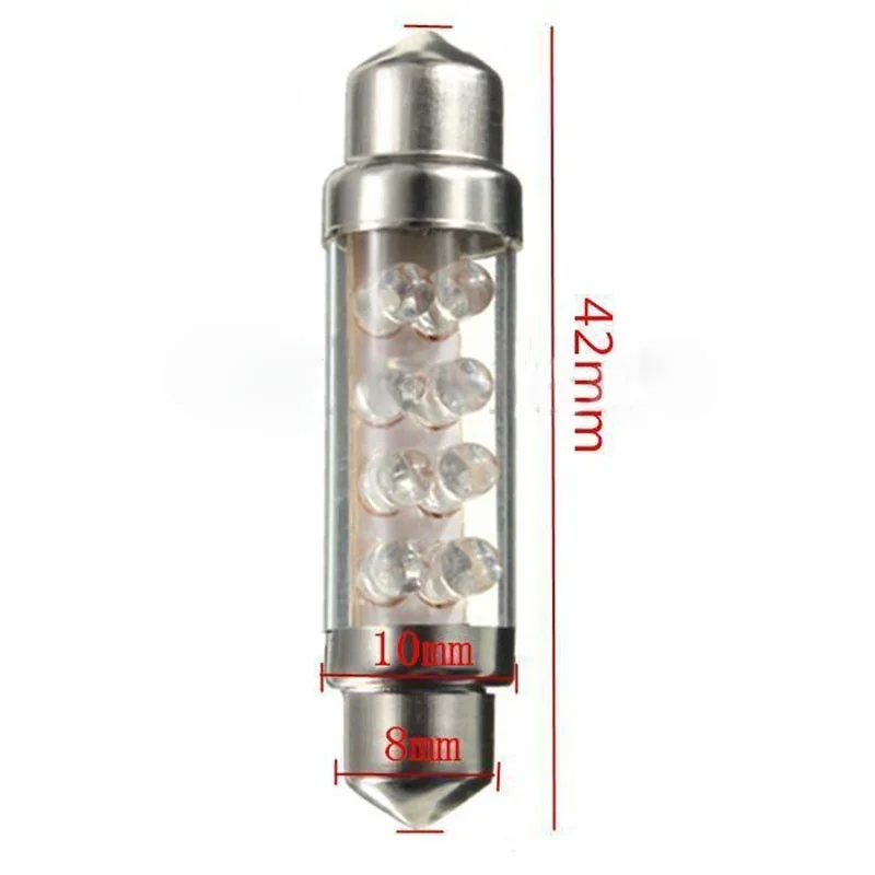 

4pcs 42mm 8LED Car C5W 239 Interior Festoon Dome Light Reading Lamp Bulb Blue