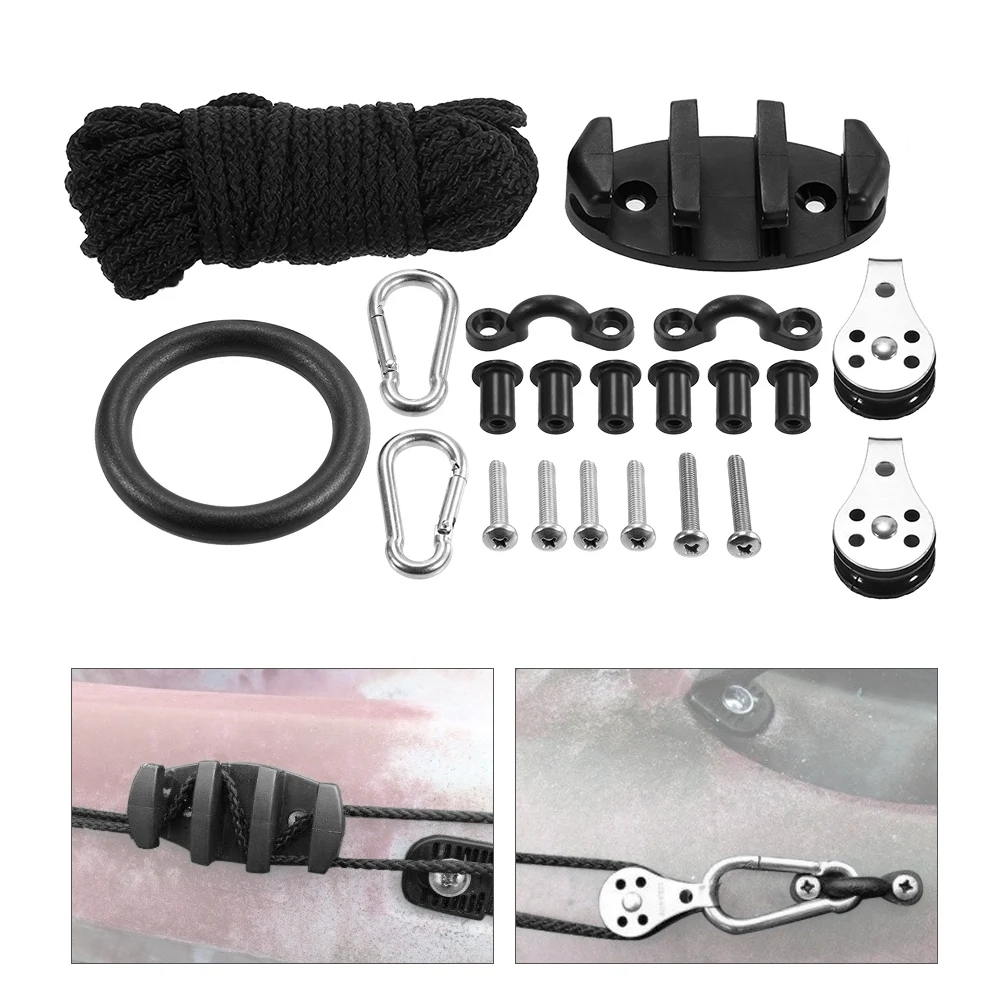 Kayak Accessories 21PCS Water Sports Canoe Anchor Trolley Kit Zig Zag Cleat Rigging Ring Pulleys Pad Eyes Well Nuts Screws | Автомобили и