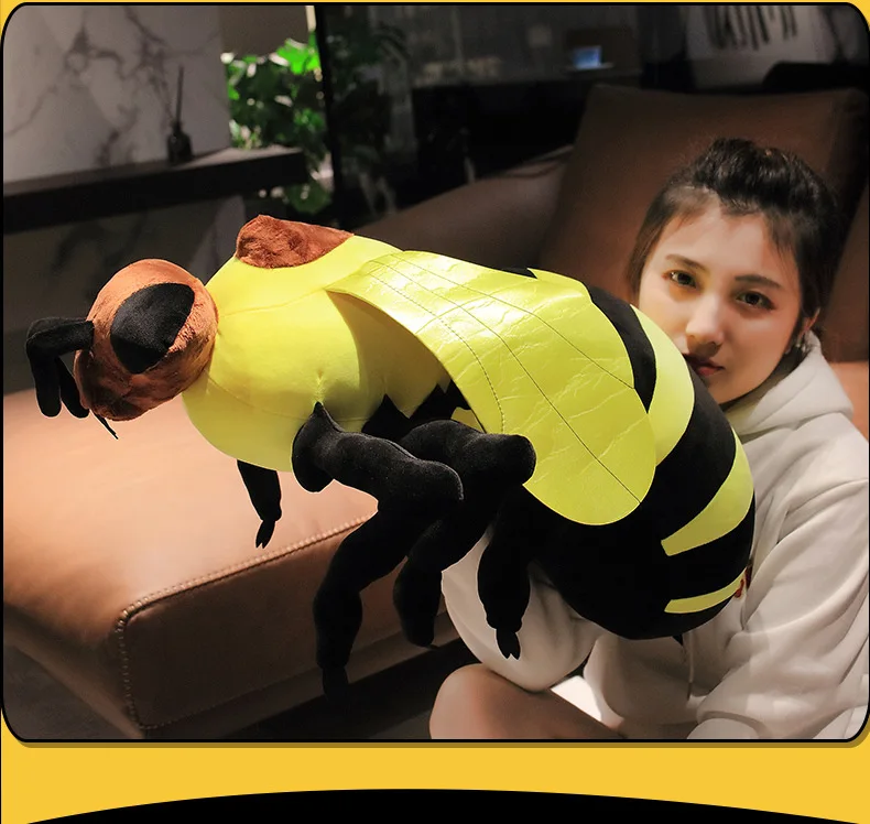 

Simulation Bumblebee Doll Plush Toys 30/50/70 CM Animal Stuffed Soft Pillow Cushion Large Size For Women Kids Birthday Gift
