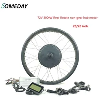someday electric bicycle 72v 3000w rear rotate non gear hub motor conversion kits e bike wide tire snow with kt lcd3 display