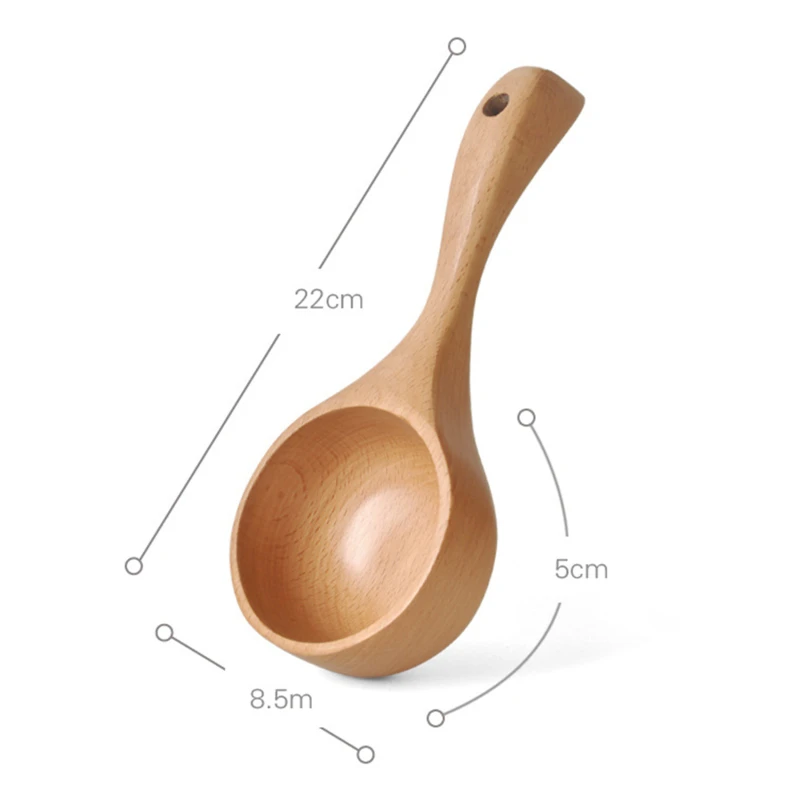 

Creative Home Black Walnut Beech Wood Manual Spoon Measuring Spoon Coffee Powder Measuring Spoon