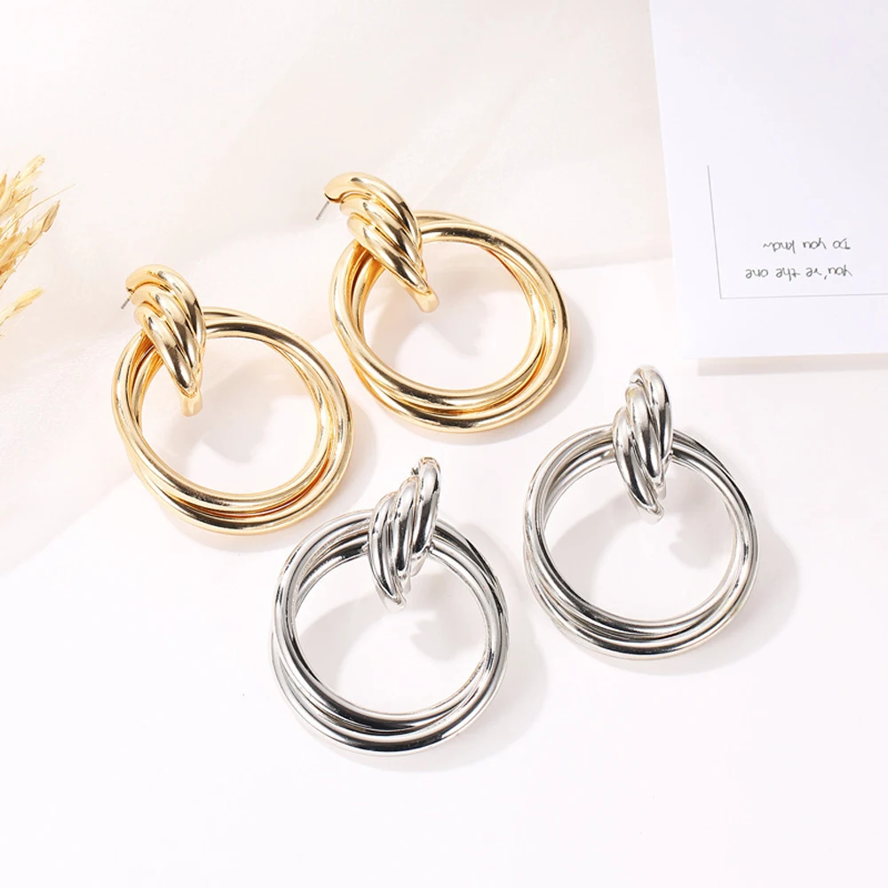 

Europe And The United States In 2021 Elegant Exaggerated Larger Circle Round Earrings Women Jewelry Gifts