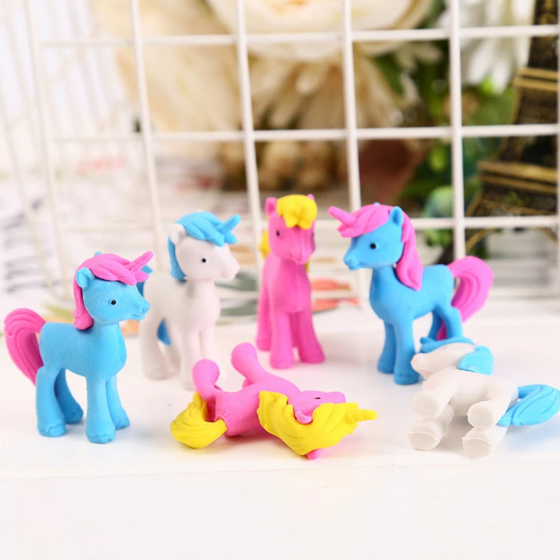1 шт./лот милый мультяшный пони ластик для животных Kawaii мини животное школьников