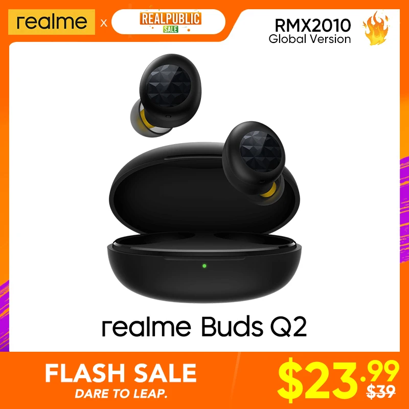 TWS-наушники realme Buds Q2 Q 2 настоящие Беспроводные стереонаушники с шумоподавлением BT