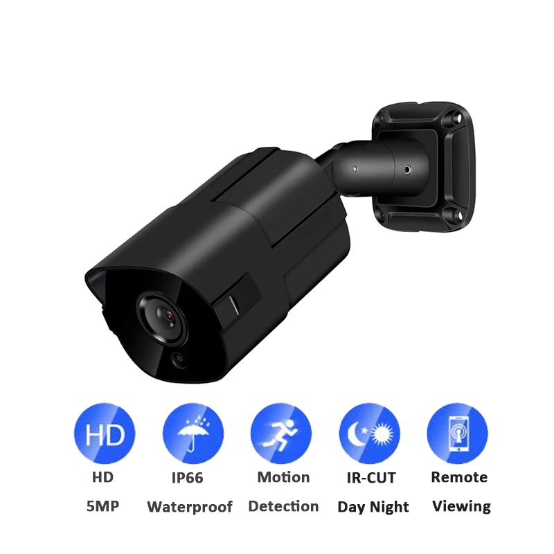 5MP 2MP Video Surveillance POE Outdoor Camera ip H.265 Home Security Cameras P2P NVR Full HD ONVIF Motion Detection Email Alerts |