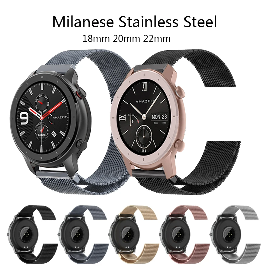 

18 мм/20 мм/22 мм, ремешок для смарт-часов Garmin Vivoactive 3 4 4S Смарт-часы полос магнитный браслет на петле ремешки для часов для Vivoactive 3 музыка Correa