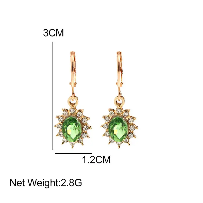 

New Fashion Shiny Crystal Drop Earrings for Women Exquisite Luxury Multicolor Geometric Rhinestone Earring Temperament Jewelry