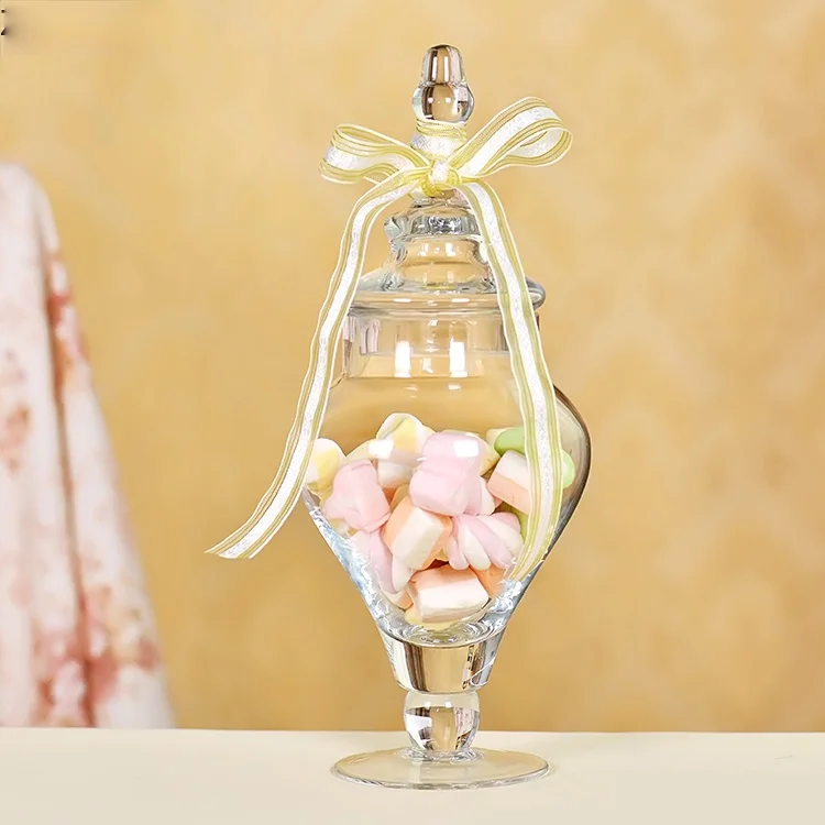 Прозрачная стеклянная банка для конфет в европейском стиле со стеклянной