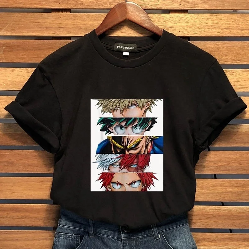 

Japanese Anime My Hero Academia T Shirt Graphic Printed Short Sleeve Shirts Tee Tops Anime Boku No Hero Academia Women T-shirt