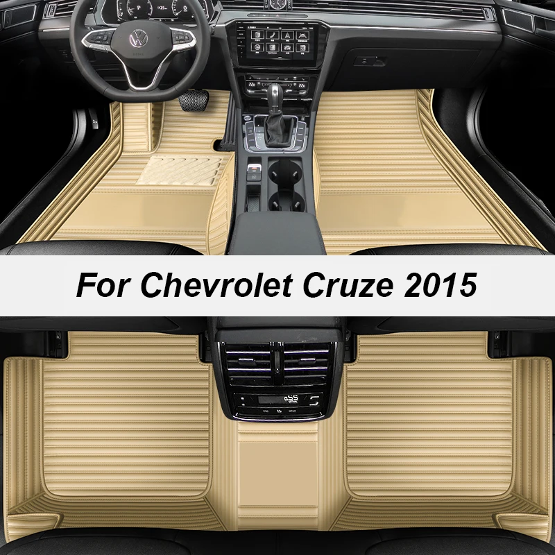 

Custom 5 Seats Leather Luxury Auto Car Mats With Pockets Floor Carpet Rugs For Chevrolet Cruze 2015 2009 2010 2011 accessories