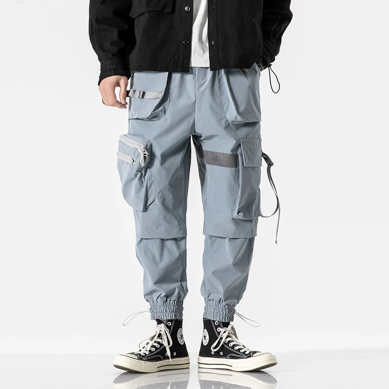 

Men's Pencil Pants Men's Jogging Pants Fashion Loose Elastic Waist Hip-Hop 2021 Spring Overalls Multi-Pocket Cargo Pants