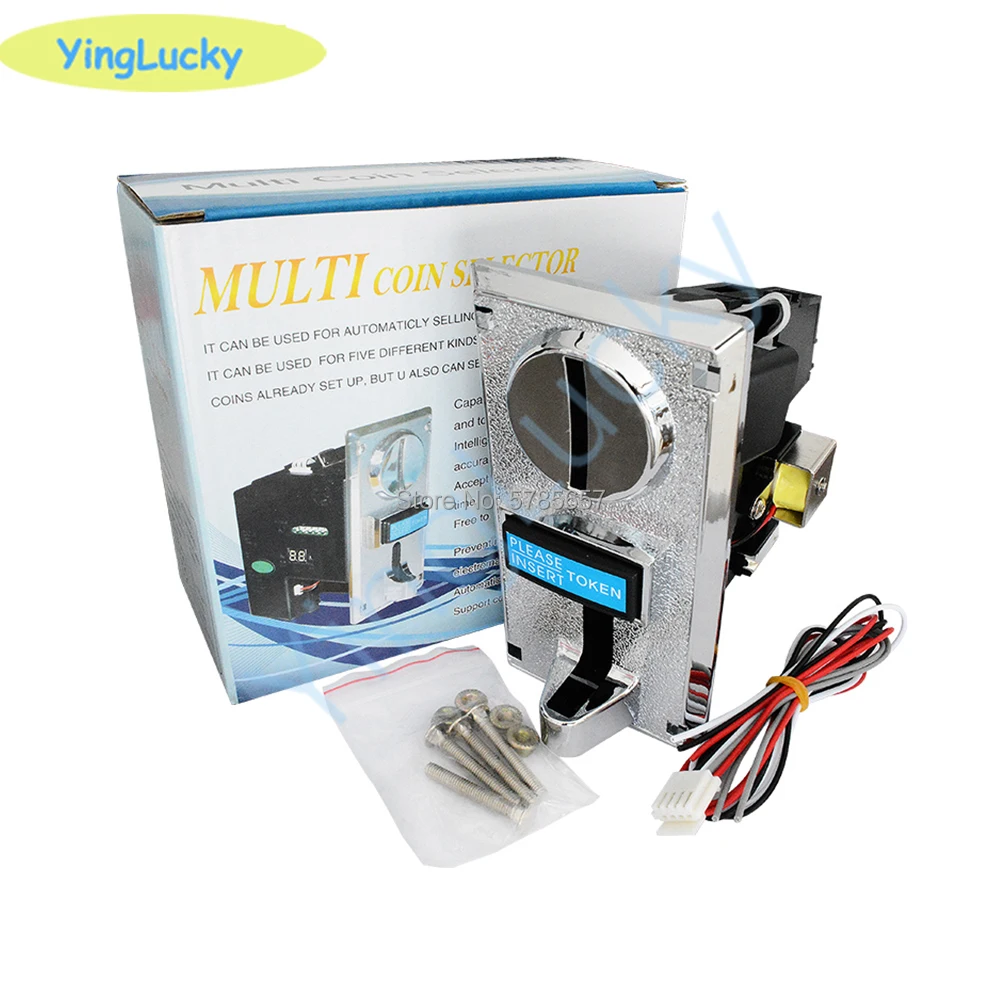 

Multi Coin Acceptor Electronic 4p/5p Socket Selector with Wire for Vending Machine Arcade Game Ticket