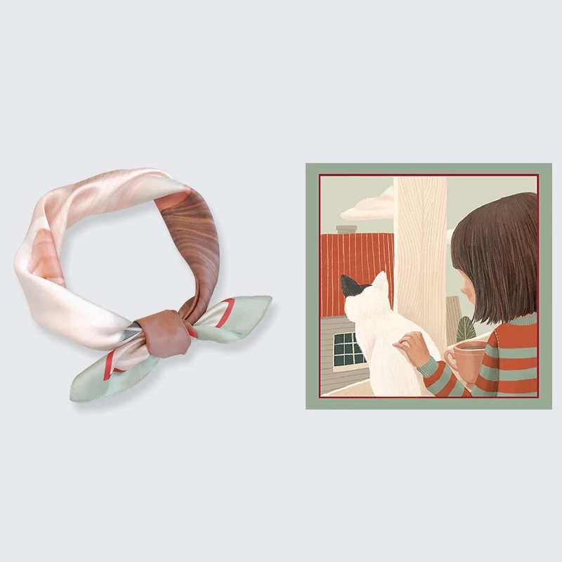 55 см шарф с героями мультфильмов брендовые квадратные шарфы женские Бандана