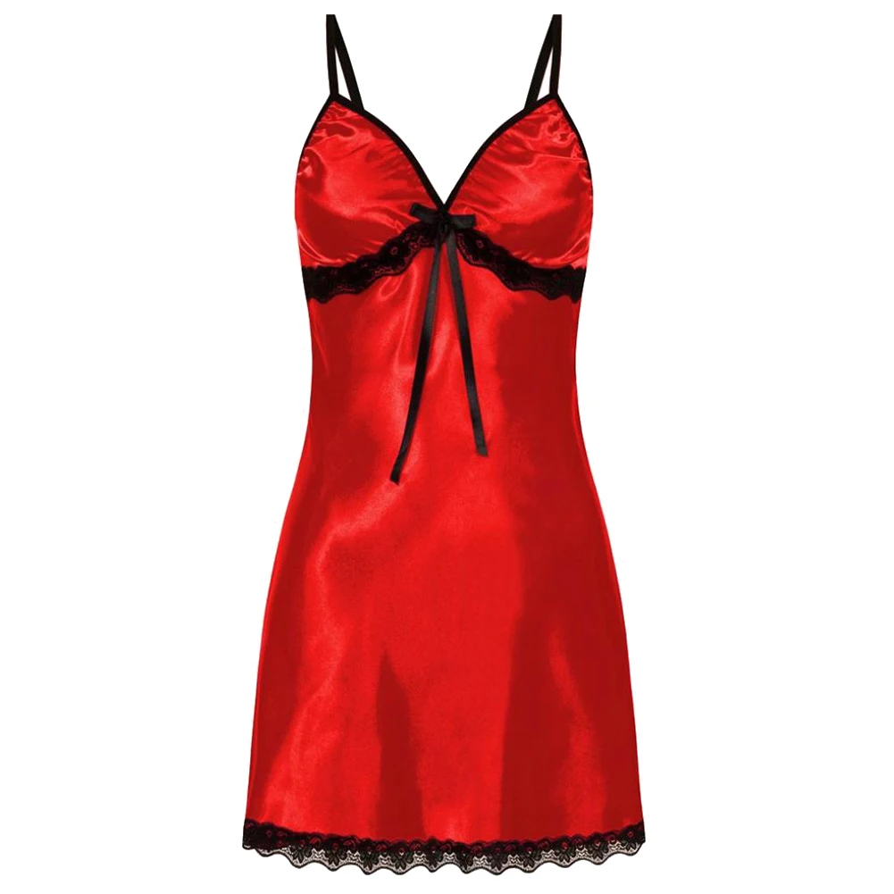 Женское сексуальное платье с цветочной кружевной отделкой и бантом ночное белье