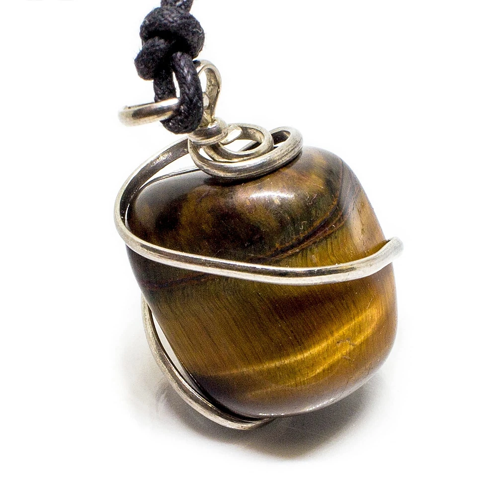 

Metaverse Energy Raw Tiger Eye Crystal Healing Pendant Necklace Healing Chakra Handmade Natural Pure Gemstones