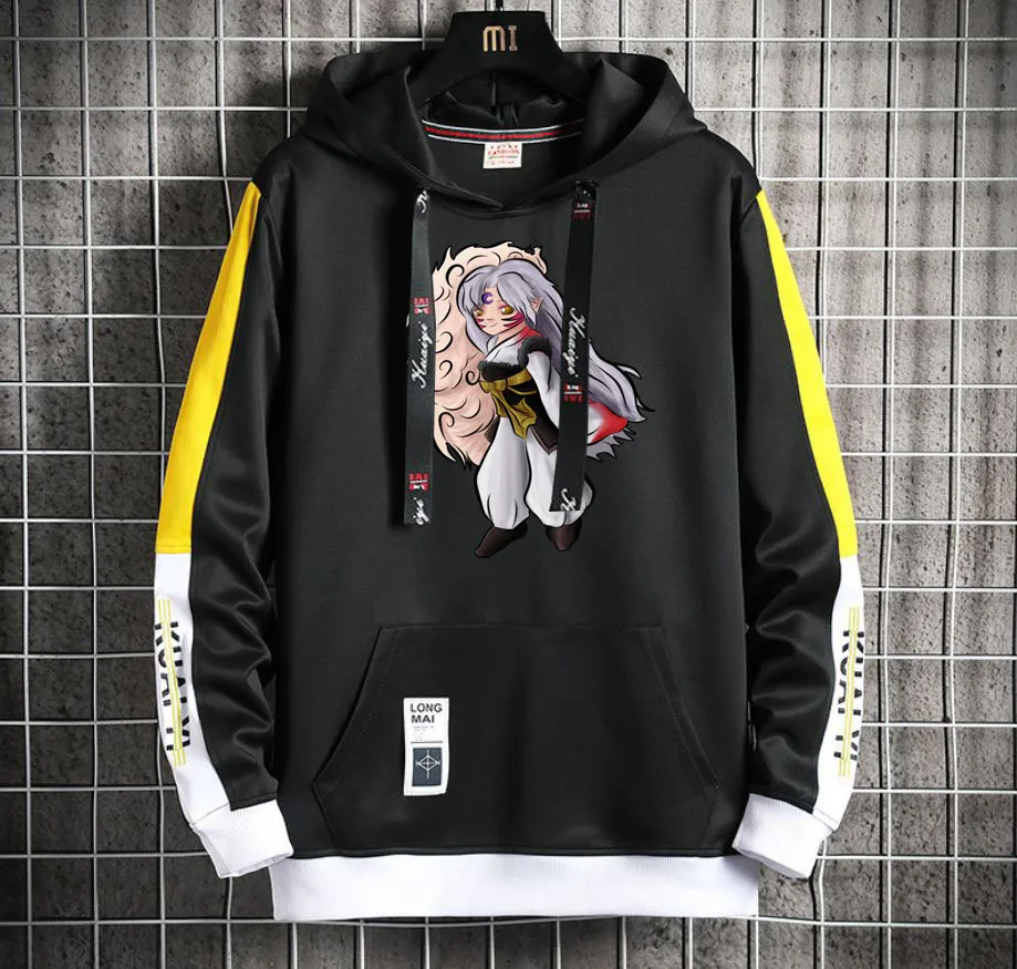 

Anime Inuyasha Hoodie women men Popular Harajuku Hoodeds Pullover Streetwear Casual Fake Two-Piece jacket coat