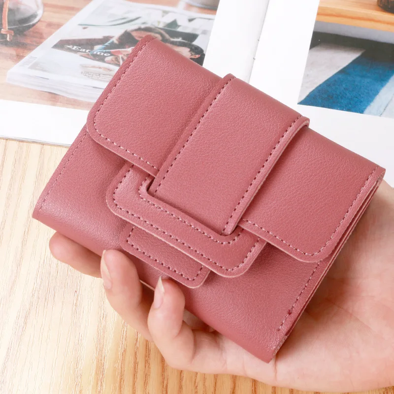 

Women Wallets Bag Small Short Fashion Brand PU Leather Purse Card Bags For Ladies Female 2021 Mini Coin Clutch Money Clip Wallet