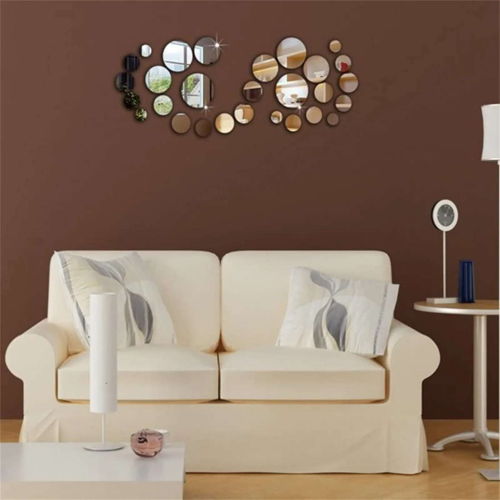 Водонепроницаемые Круглые Хрустальные зеркальные настенные наклейки акриловые